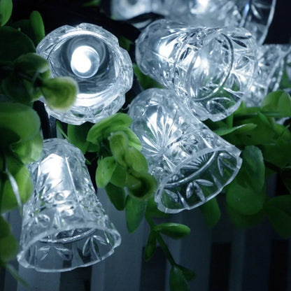 4 meters 20 light bells solar light string with warm white glow for outdoor decoration