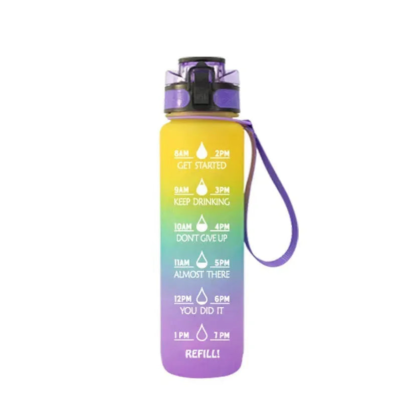 Clear 1000ml sports water bottle with wide opening showing BPA-free Tritan construction