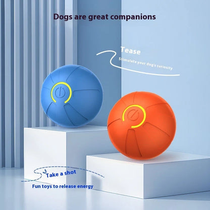 Electric jumping ball for dogs in vibrant colours, made from durable silicone for safe play
