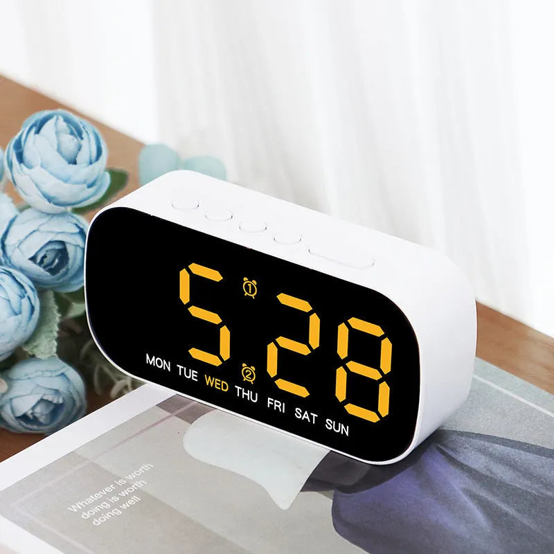 Simple multi-purpose LED digital alarm clock with plastic shell, 10mm thickness, five colours