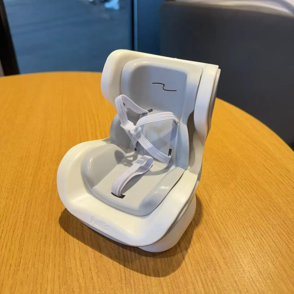 Cute cartoon car ornament doll accessory with magnetic base and air outlet clips in milk tea colour