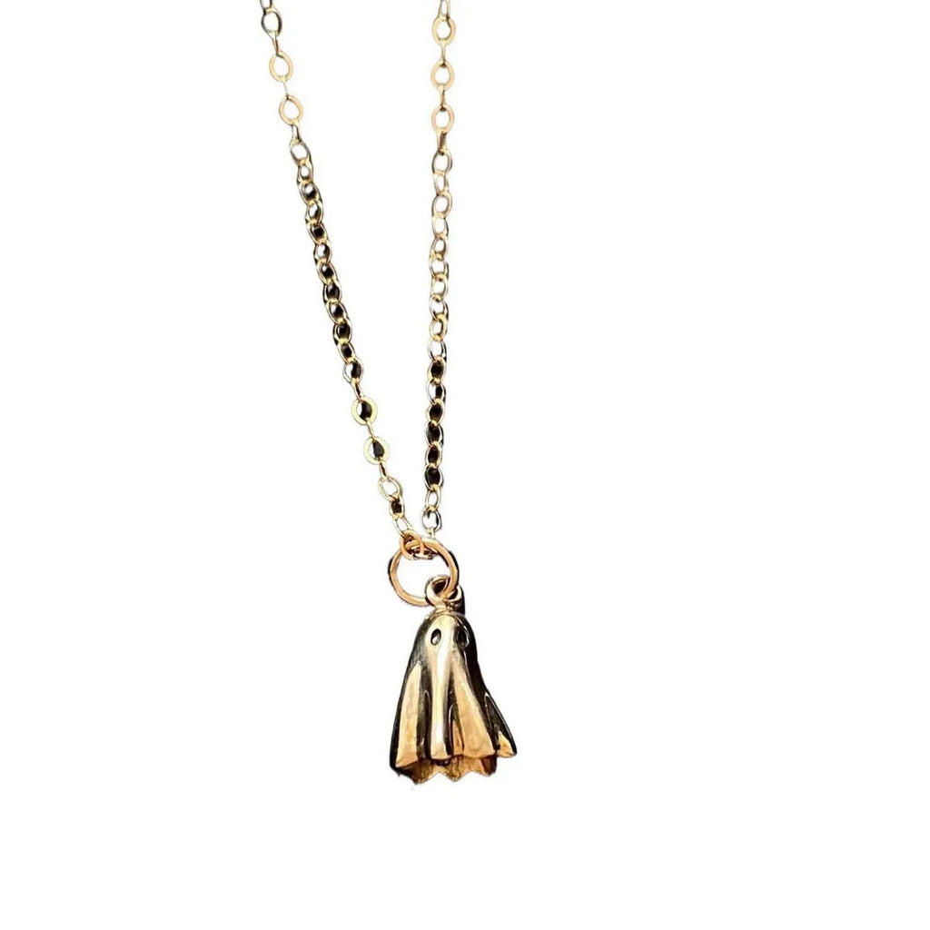 Electroplated titanium steel ghost pendant necklace with stainless steel chain options