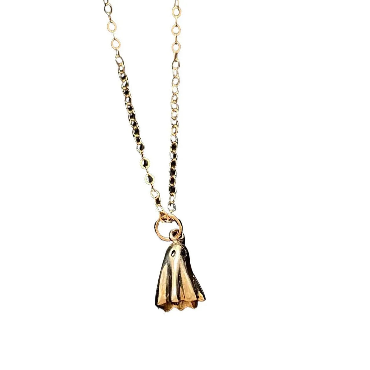 Electroplated titanium steel ghost pendant necklace with stainless steel chain options