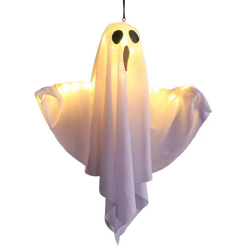 Halloween ghost light with luminous screaming ghost design in orange and white colours