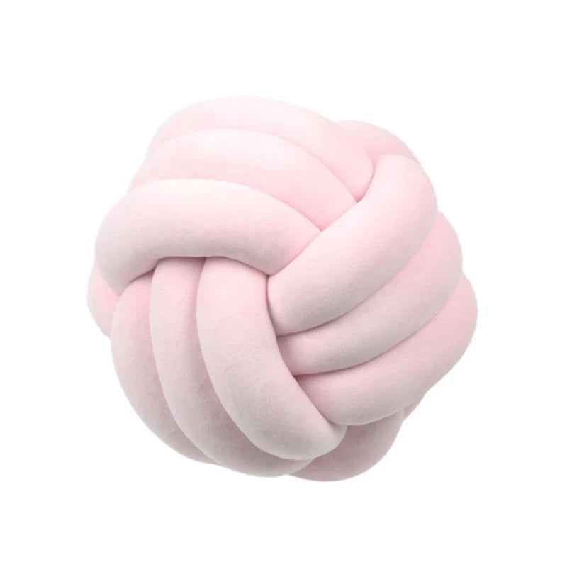 Knotted Plush Ball Design Round Throw Pillow in assorted colours and sizes