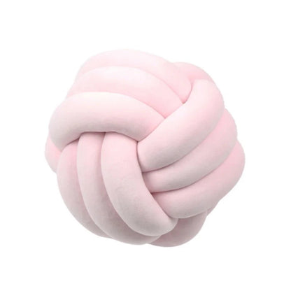 Knotted Plush Ball Design Round Throw Pillow in assorted colours and sizes