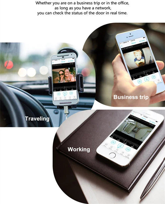 Low-power smart doorbell in gold, featuring wireless design and dual power options