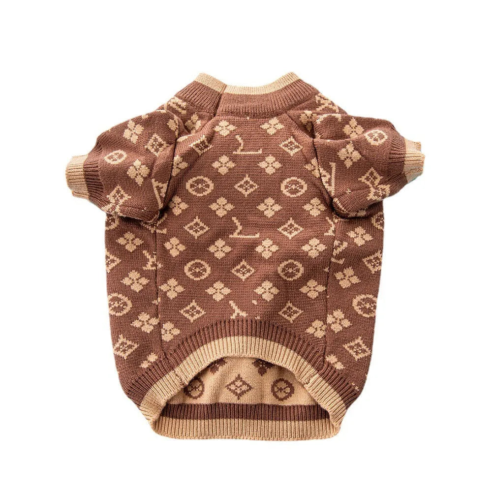 Thick wool dog sweater in a choice of monochrome or two-tone colours.