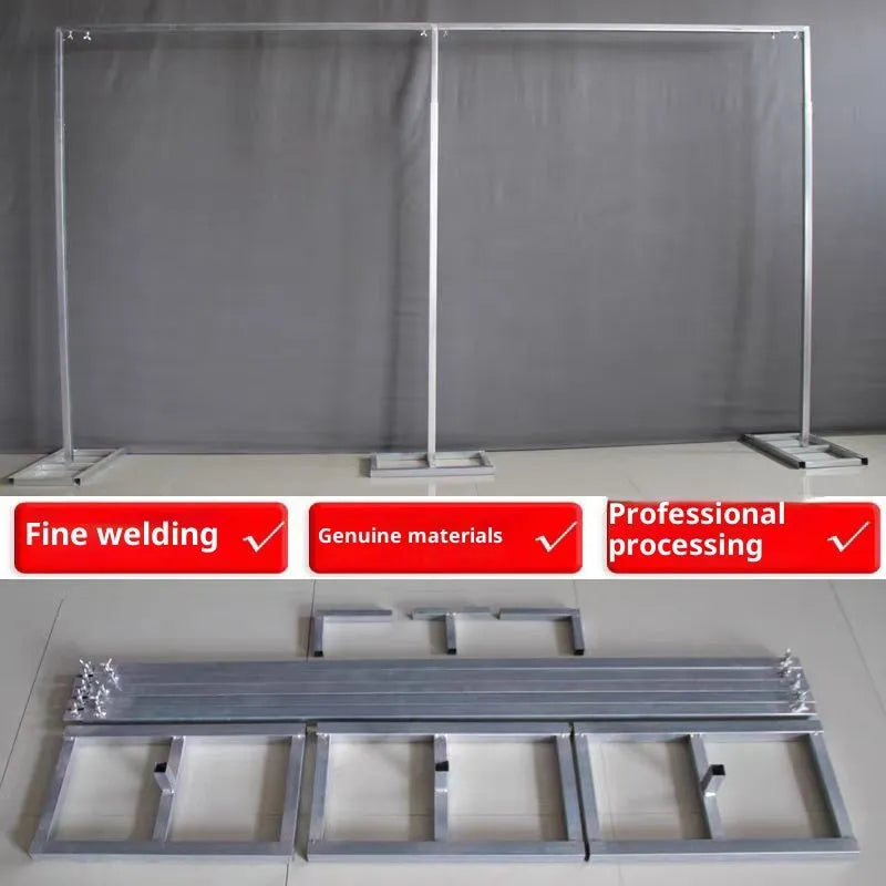 Wrought iron wedding photography background support system with telescopic frame and bold thickened bases