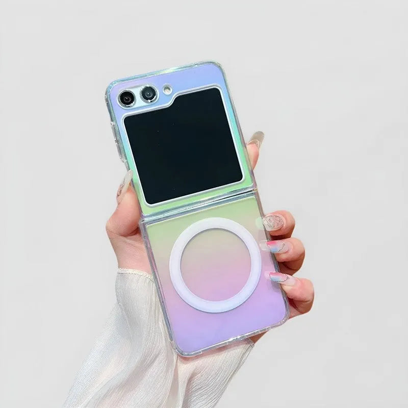 transparent colorful magnetic acrylic phone case for Samsung Galaxy with drop-resistant protection