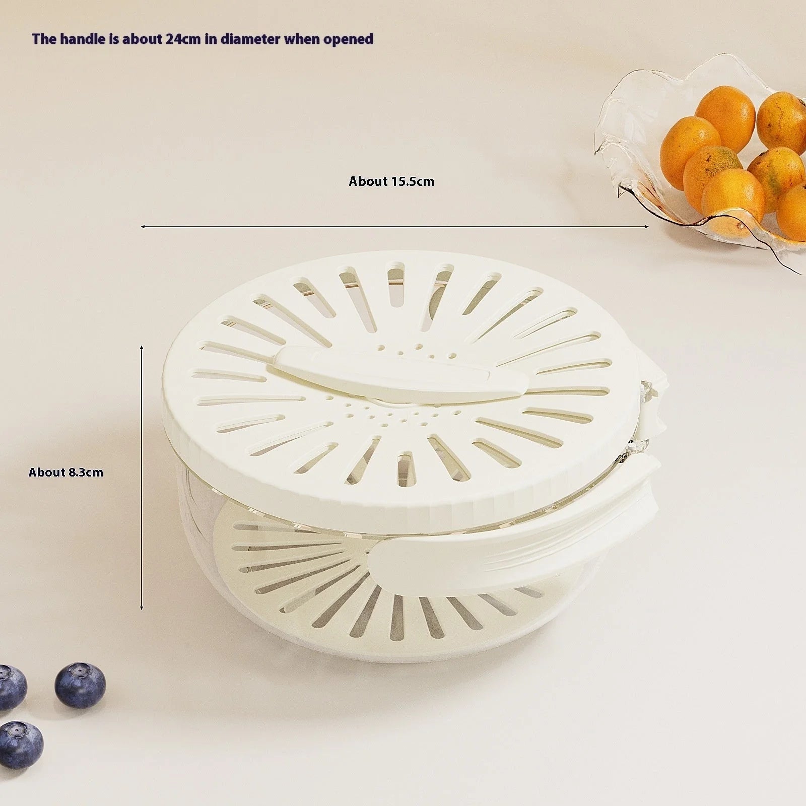 Foldable handle fruit drain basket with lid for efficient vegetable washing