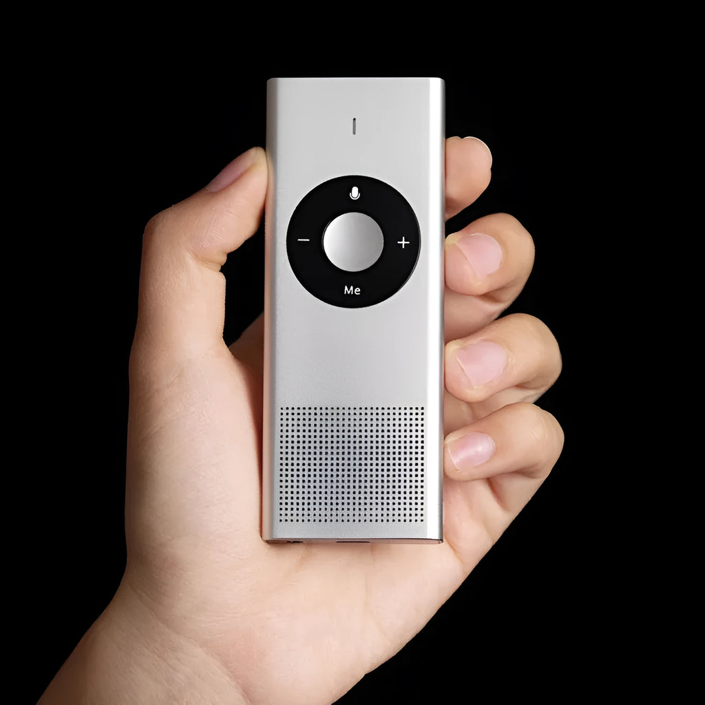 Xiaomi AI Translator portable voice translation device in deep grey supporting 14 languages