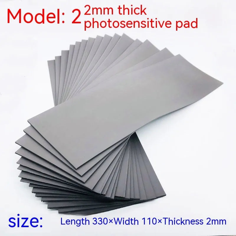 Black and grey plastic light-sensitive mat for seal making in three thickness options