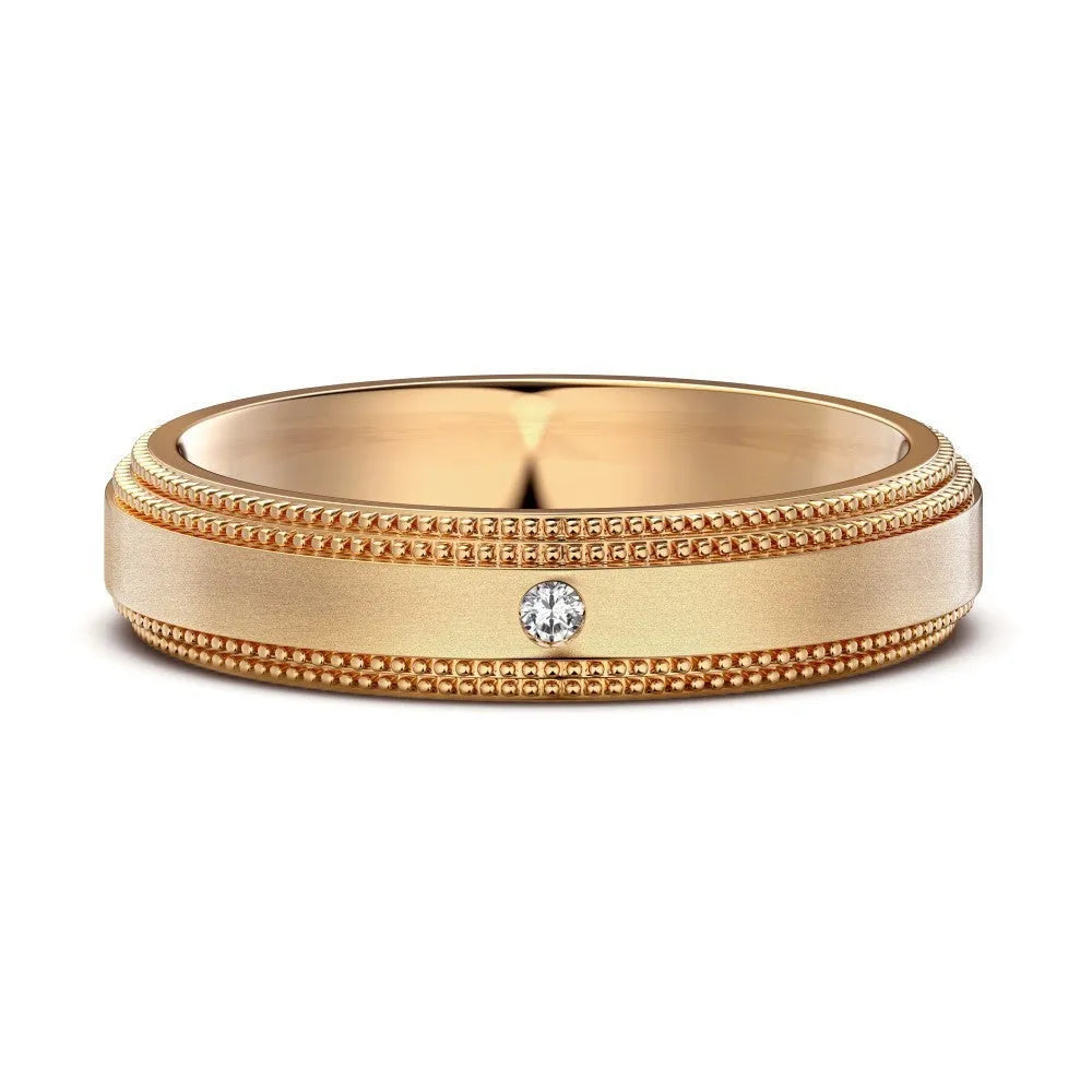 S925 sterling silver couple rings geometric design electroplated finish platinum colour side view