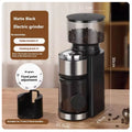 Smart electric coffee grinder with adjustable scale in black plastic body