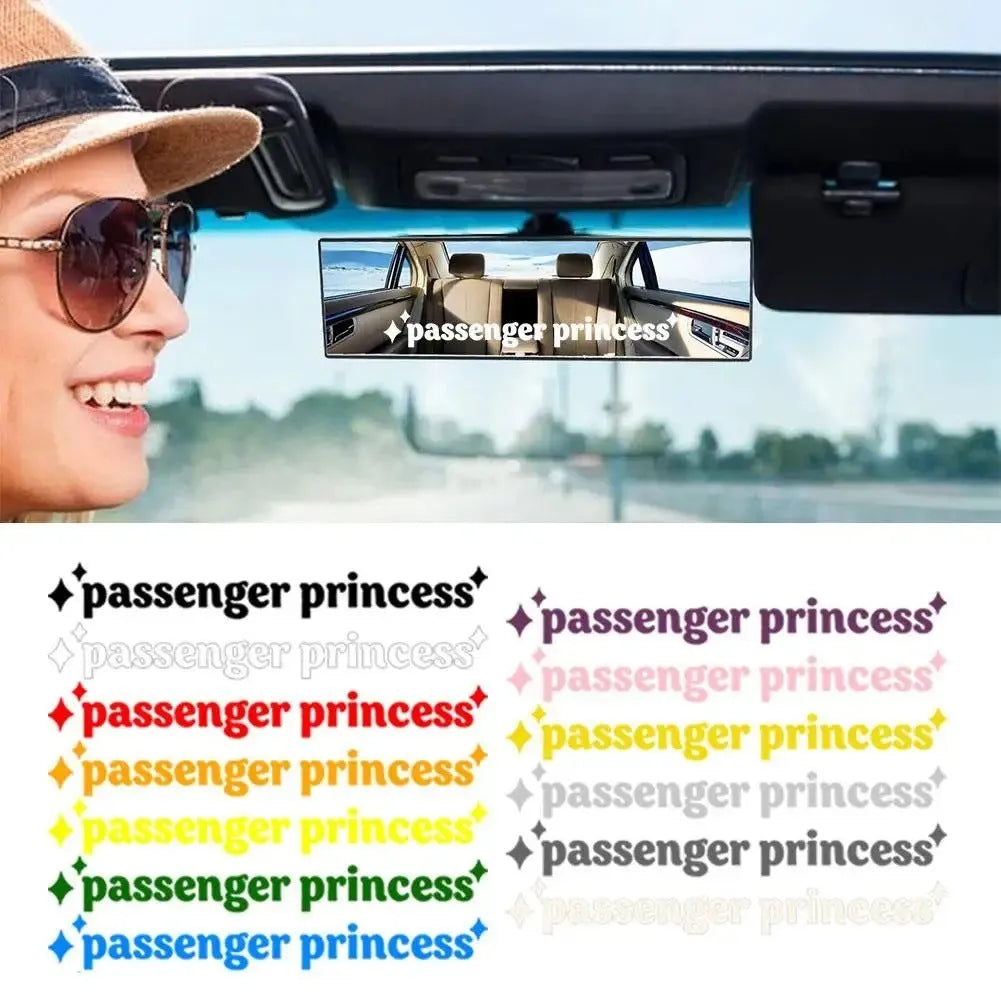 10 by 2 cm car vinyl sticker in rainbow colours with an English pattern design