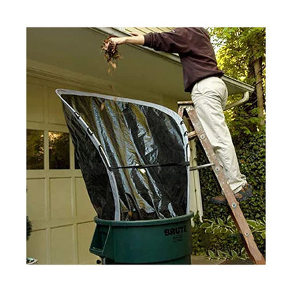 Green foldable dustpan leaf storage bag collector for efficient garden cleanup