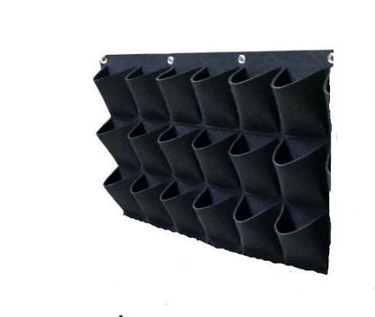 Wall mount hanging planting bags for vertical gardening in green and black