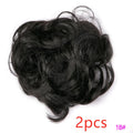 Fluffy drawstring curly hair bun in black with high-temperature wire core for women