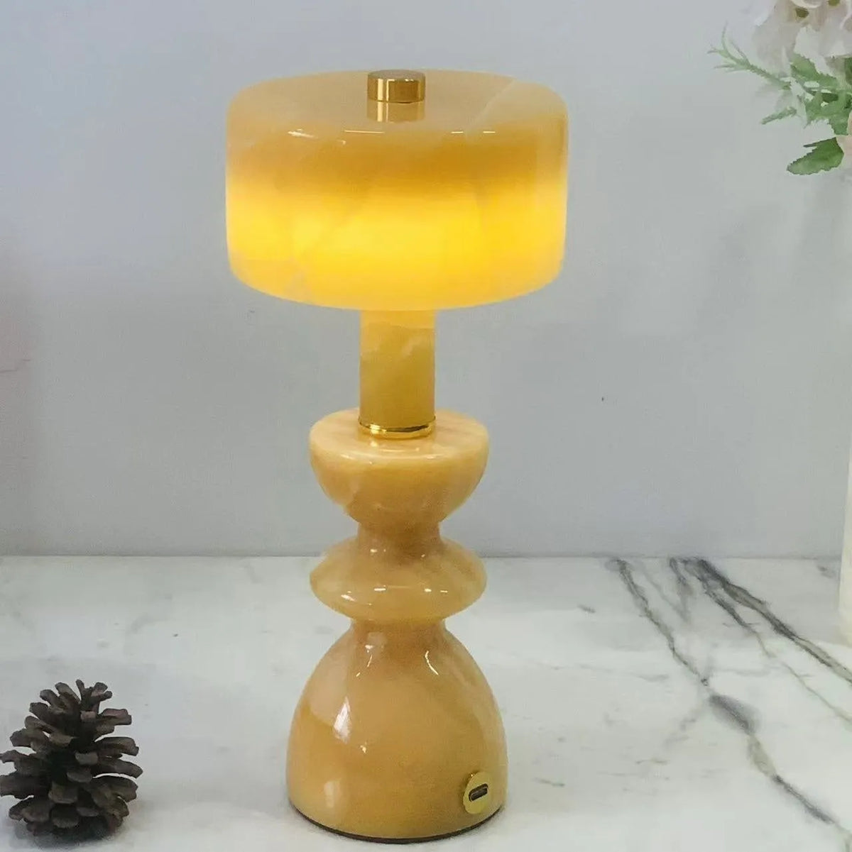 Marble touch table lamp in modern simplicity style, 115x260mm, half-handmade grinding finish