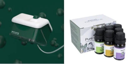 Premium Essential Oils Kit with six varieties including Lavender and Peppermint for natural wellbeing