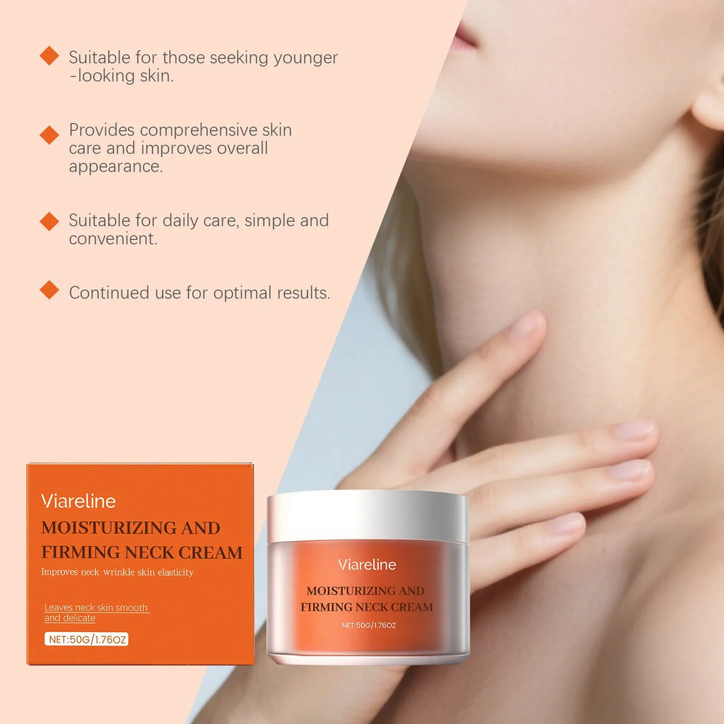 50g neck moisturising cream in compact packaging for daily contour skin care