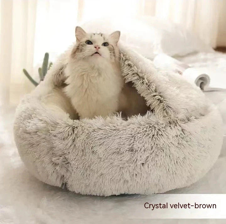 Cozy 2-in-1 Pet Bed in various colors and sizes, designed for ultimate comfort and relaxation for cats and dogs.