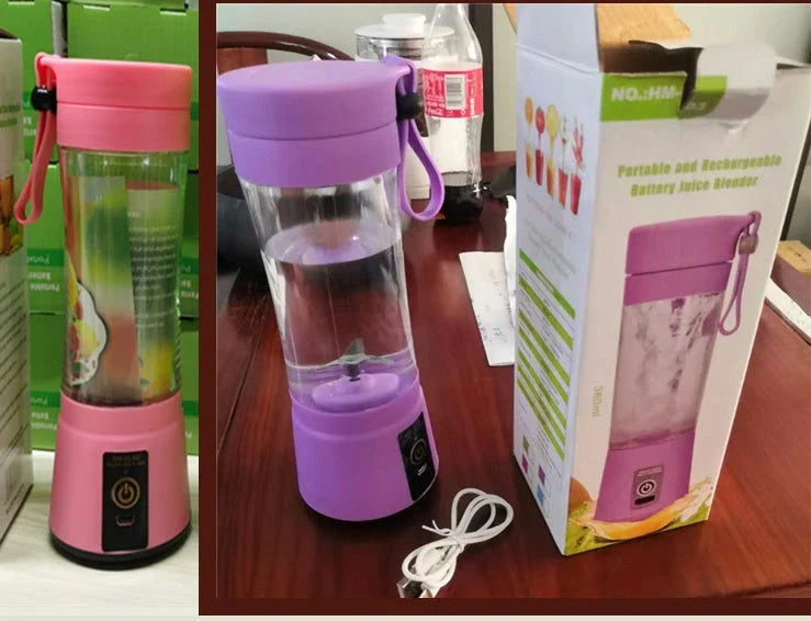 Portable USB Rechargeable Smoothie Blender with Six Stainless Steel Blades, Compact and Convenient for Making Fresh Fruit and Vegetable Smoothies on the Go