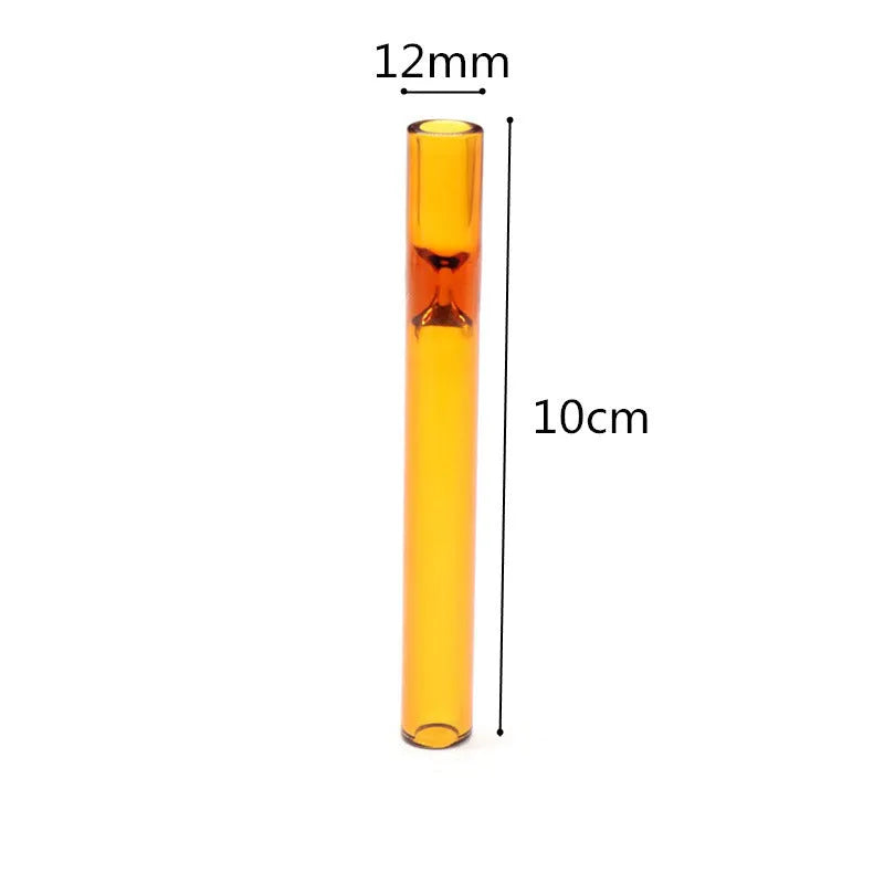 Clear glass telescopic smoking pipe nozzle for water pipes with transparent colour-mixing design