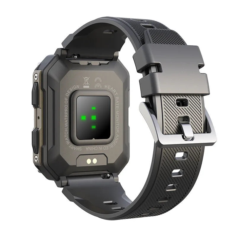 Military green heart rate Bluetooth smart bracelet with TFT screen and touch button on display