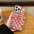 Mermaid scale TPU phone case for iPhone 11-15 series in electroplated gold with three-dimensional texture