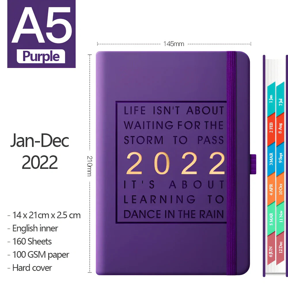 Red A5 imitation leather notebook with French fold binding and 100gsm pages, weighing 540g