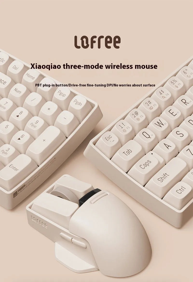 Xiaoqiao Tofu colour wireless mouse with seven buttons and USB-C charging port