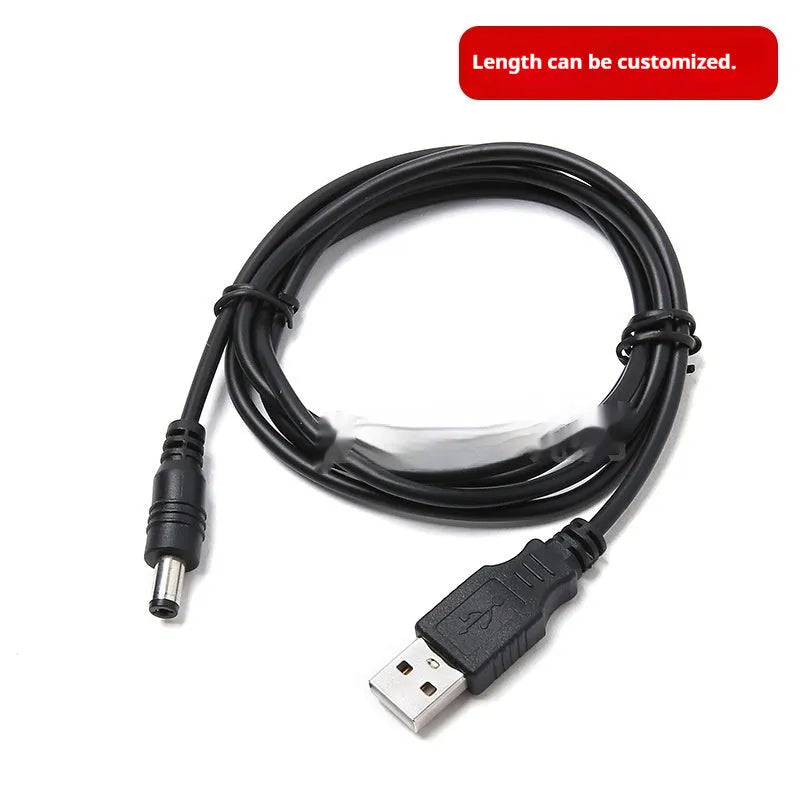USB male to DC5521 male power conversion wire 100cm with 5.5x2.1mm plug
