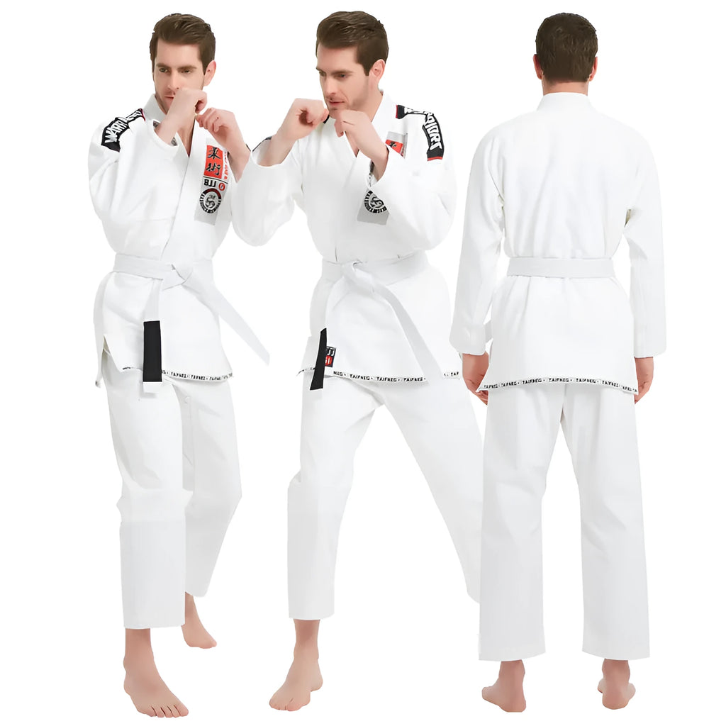 Adult anti-wear jiu-jitsu suit in black, 100% cotton training clothing for martial arts
