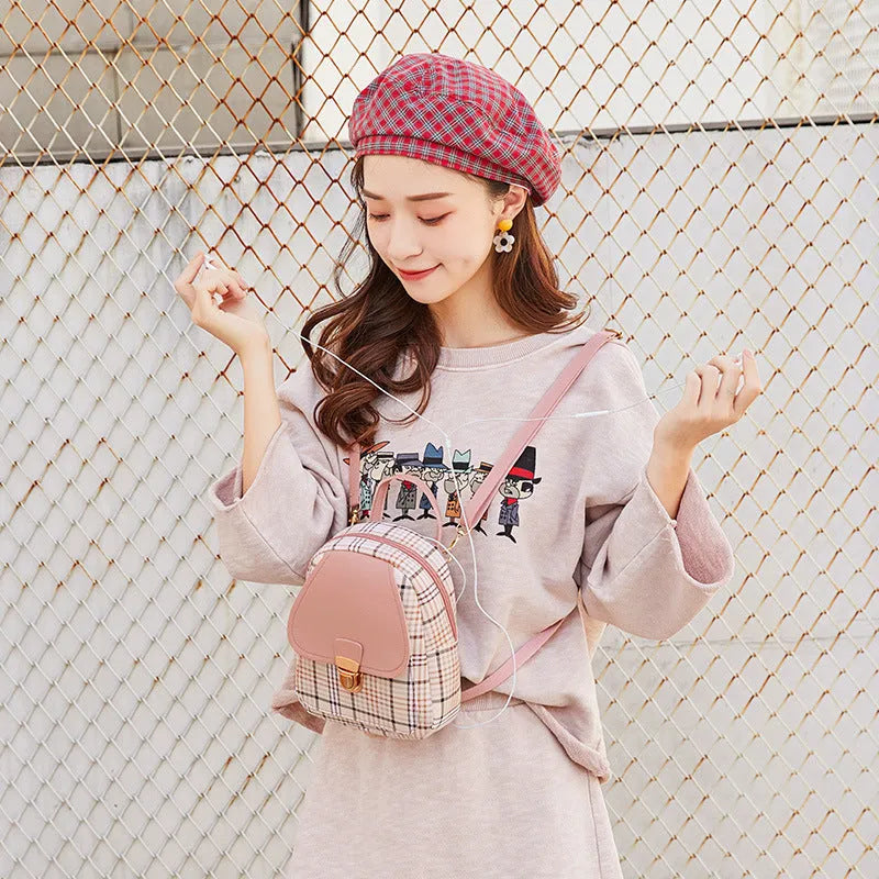 PU one shoulder diagonal phone bag in five colour options: black, blue, brown, pink, red.