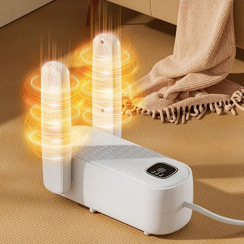 D4 black automatic shoe dryer with timer display and electrical controls