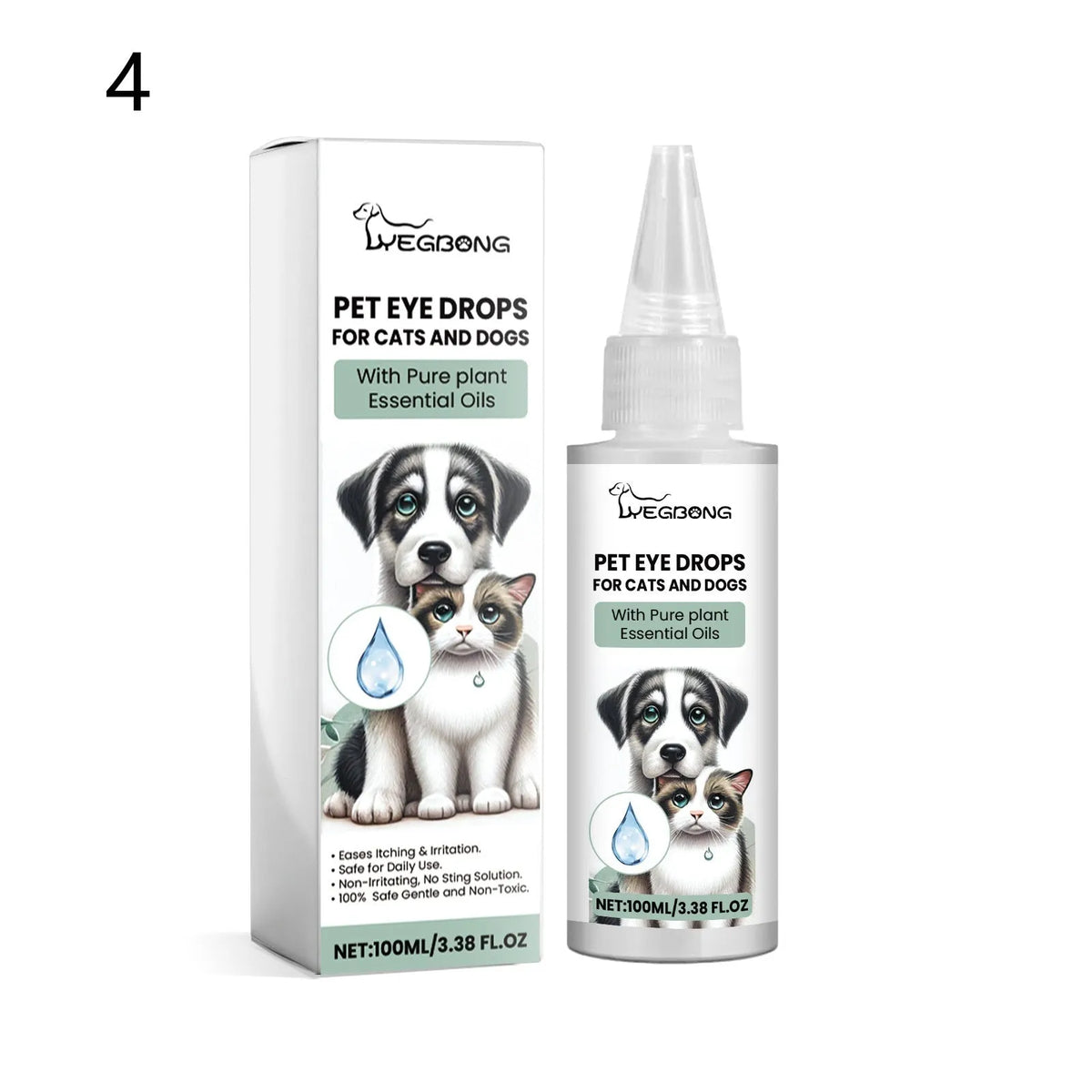 Dogs And Cats Eye Care Eye Drops 100ml bottle for pet eye cleaning, general use.