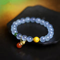 8mm aquamarine crystal bracelet with geometric design and ethnic retro styling in iced aquamarine colour