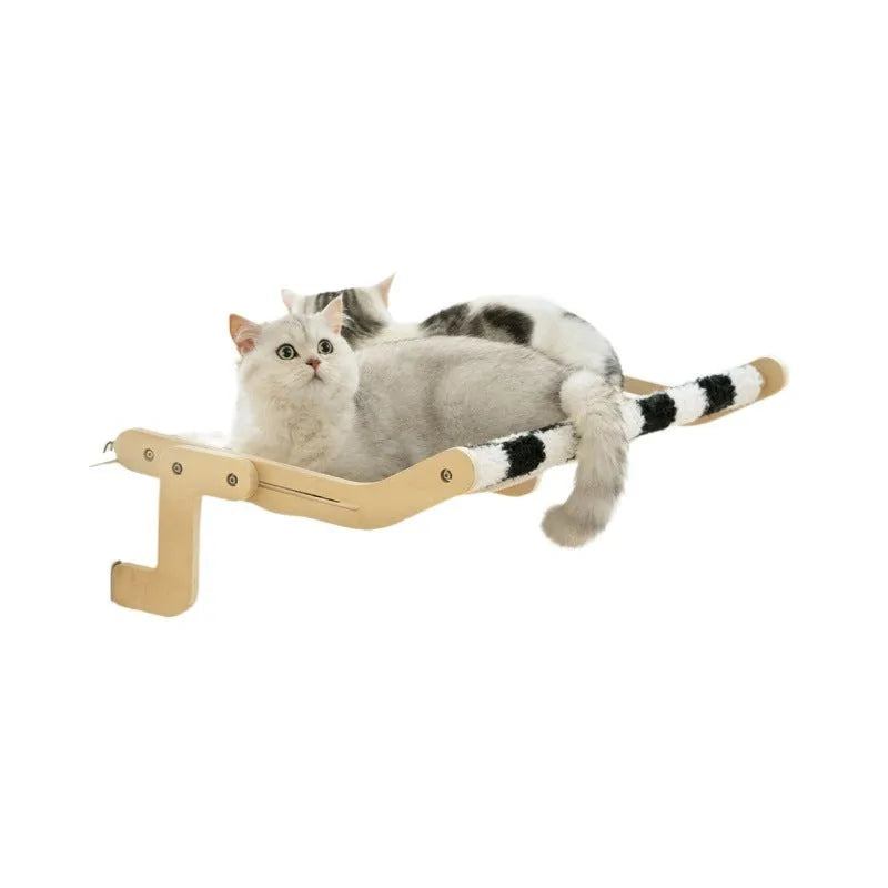 Wooden cat hanging bed climbing frame in 600x215x395mm size with four colour options for cages