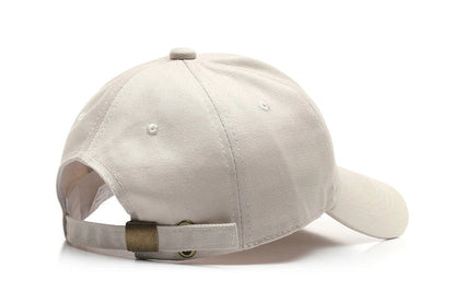 Adjustable cotton baseball cap with side letter embroidery in multiple colours