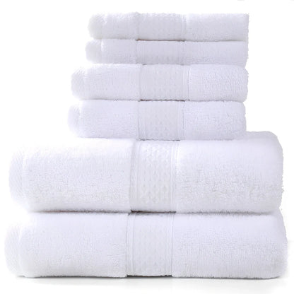 Pure cotton absorbent towel set in bamboo green, showing 140x70cm bath, 33x73cm hand, and 33x33cm square towels