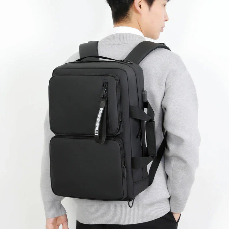 Premium multifunctional backpack with USB port and padded laptop compartment for business and travel