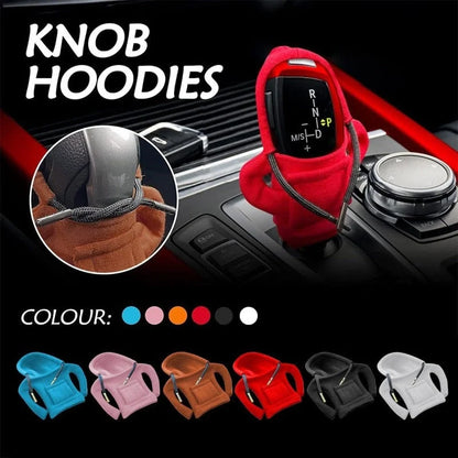 Universal gear knob cover hoodie in pure cotton for car interior personalisation