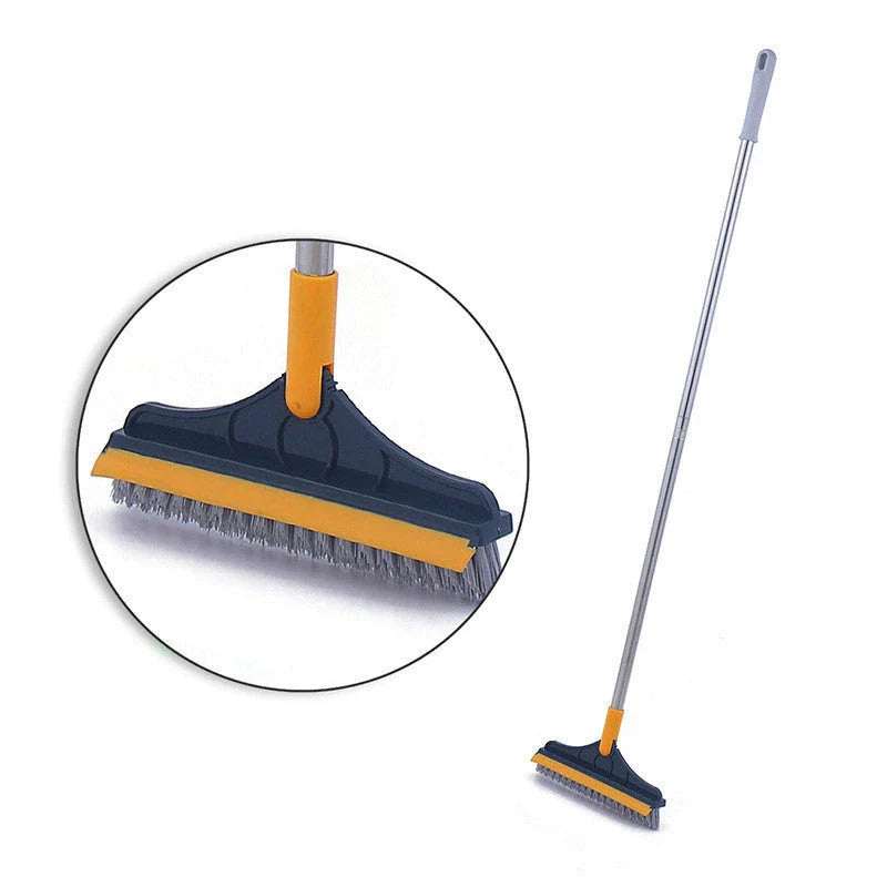 Multipurpose cleaning bristle brush with triangular head and 120-degree rotating design for floors, bathrooms, tiles, and more