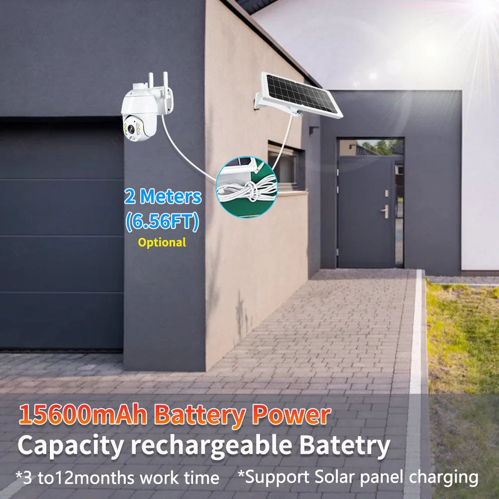 Solar-powered 4G security camera with 1080P resolution for outdoor surveillance