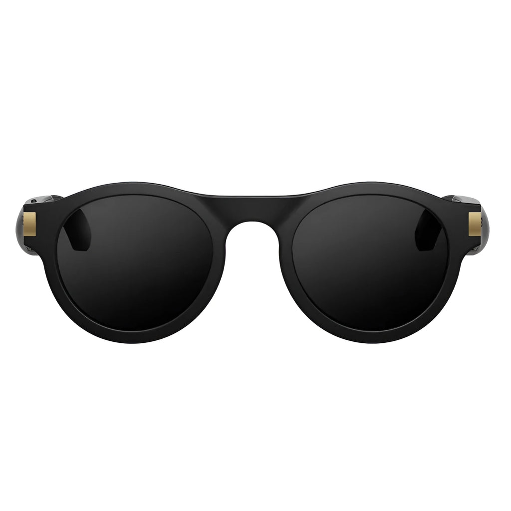fiveboy directional audio smart glasses black frame women UV protection bone conduction Bluetooth sunglasses