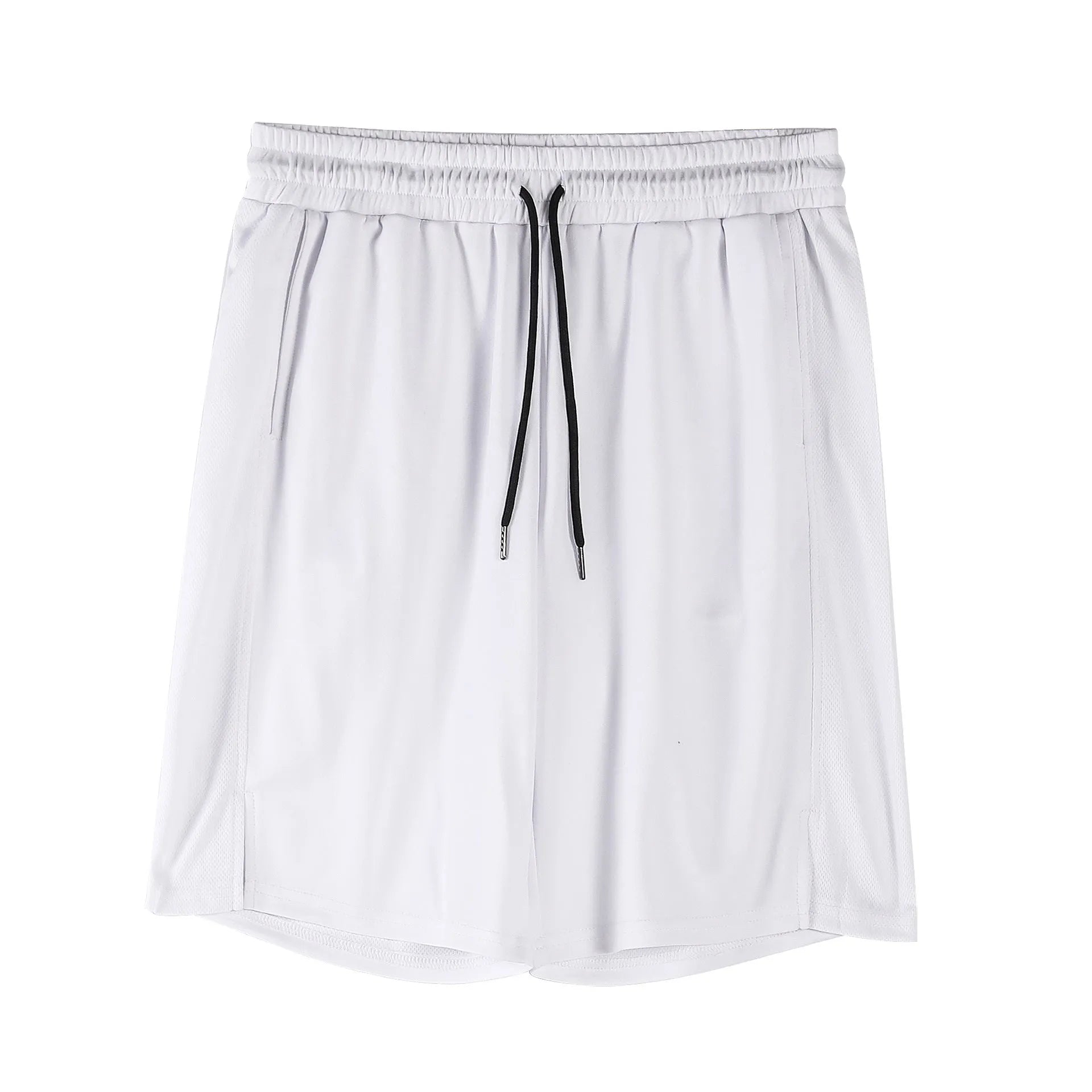 Men's black quick-drying mesh capri shorts with a loose fit and mid waist.