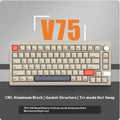 Chidu V75 aluminum mechanical keyboard with frosted gray shaft and RGB backlighting, 81-key black layout