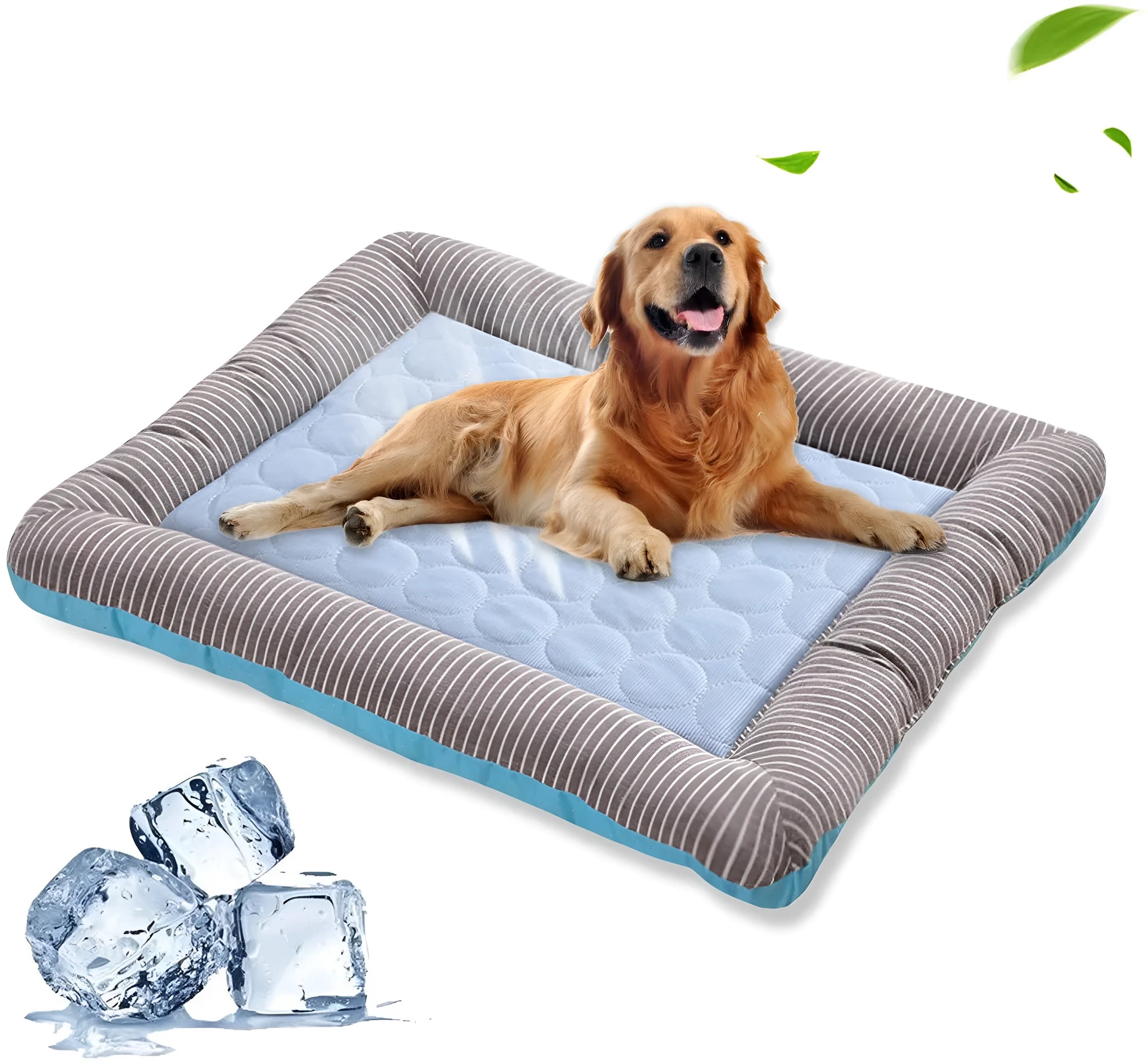Blue ice silk pet cooling pad with non-slip bottom for dogs and cats – summer sleeping mat
